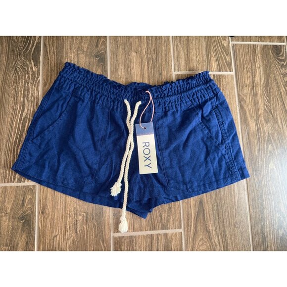 Roxy Oceanside Short Navy Blue NEW size SMALL drawstring waist - Picture 2 of 5